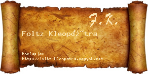 Foltz Kleopátra névjegykártya